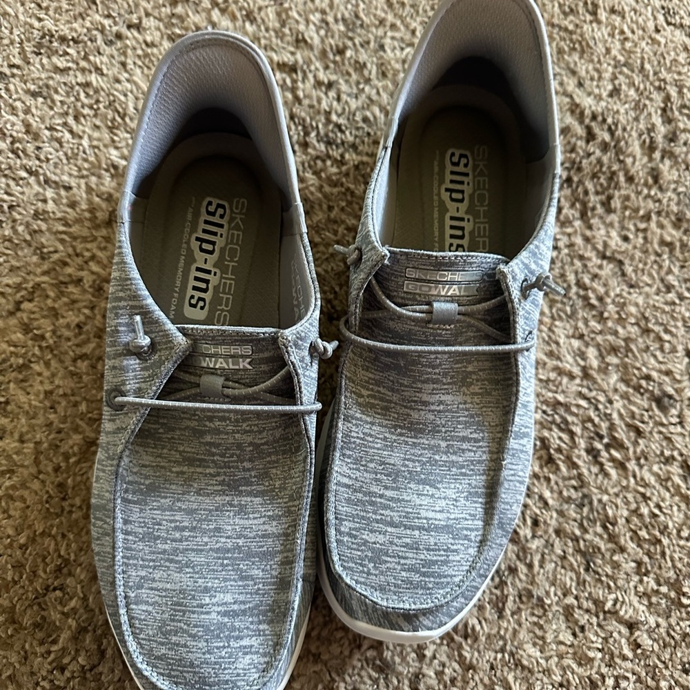 Skechers Gray Loafers Slip-Ons Casual Comfort